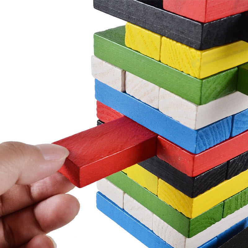 Pine Stacked High Building Blocks 54 Children'S Digital Color Stacked Puzzle Wooden Early Education Toys Manufacturers - Image 4